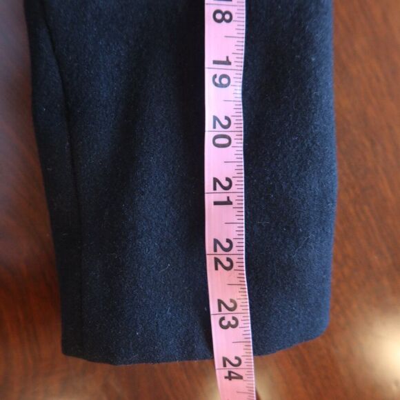 Miss Sixty Double Breasted Peacoat Wool Blend black Belt Trench gold S military - Picture 15 of 15